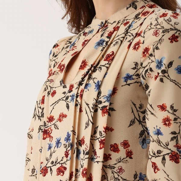 all about you Women Beige & Rust Red Floral Printed Top