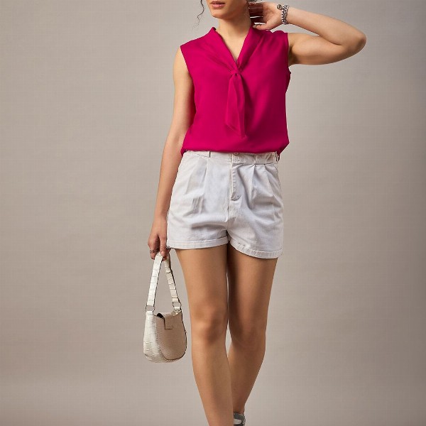 The Roadster Lifestyle Co Front Tie Sleeveless Top