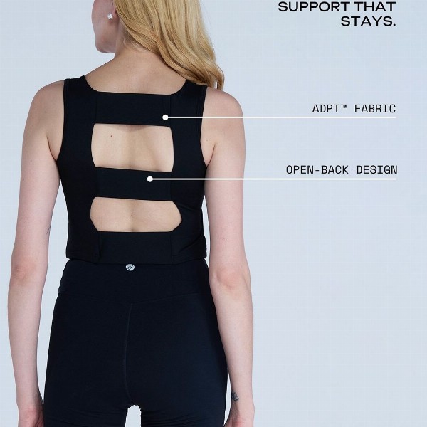 CAVA Black Styled Back Crop Tank