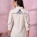 Nayam By Lakshita Floral Embroidered Puff Sleeves Top
