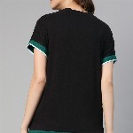 The Roadster Lifestyle Co Black Extended Sleeves Regular Top