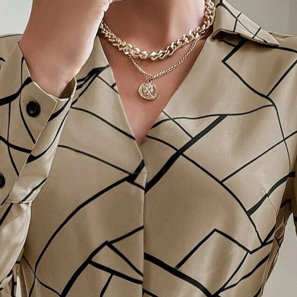 Stylecast X Slyck Geometric Printed Shirt Style Top