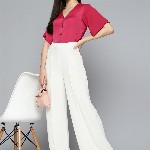 Chemistry V-Neck Shirt Style Satin Top