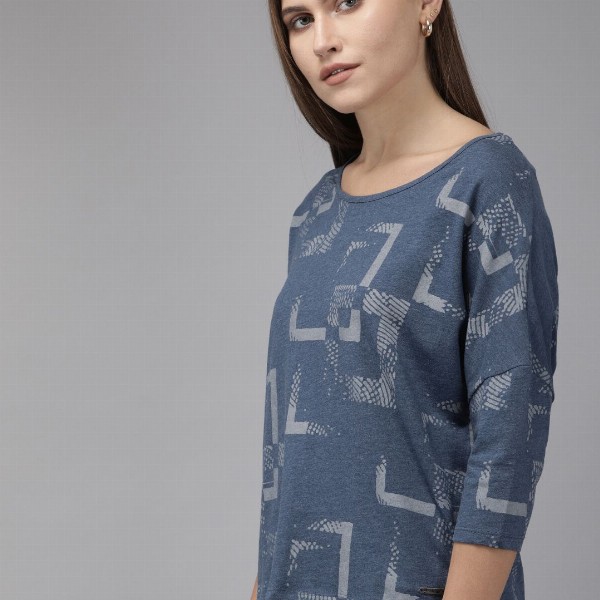 Roadster Women Blue Geometric Printed Top