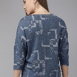 Roadster Women Blue Geometric Printed Top
