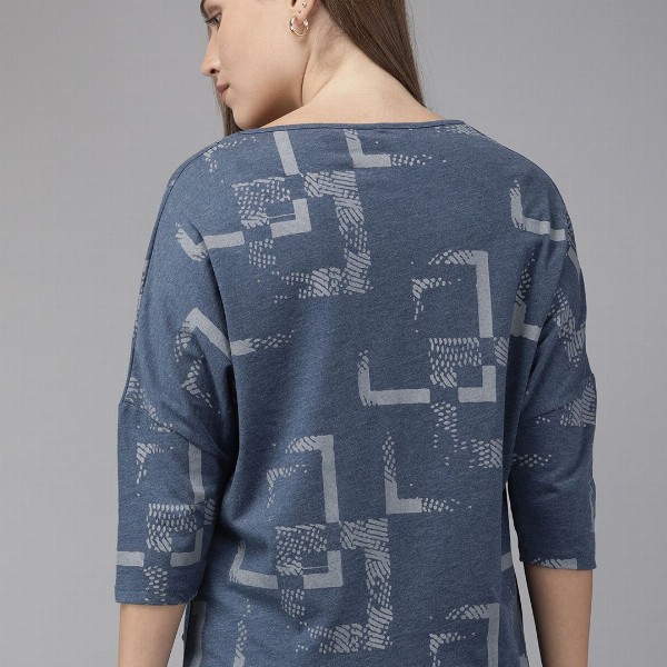 Roadster Women Blue Geometric Printed Top