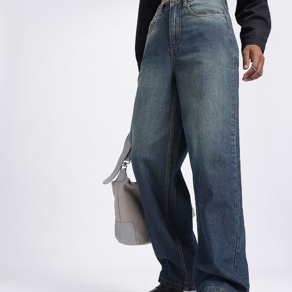 glitchez Women Light Fade Baggy Jeans