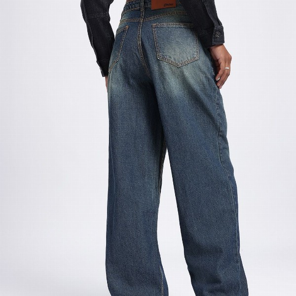 glitchez Women Light Fade Baggy Jeans