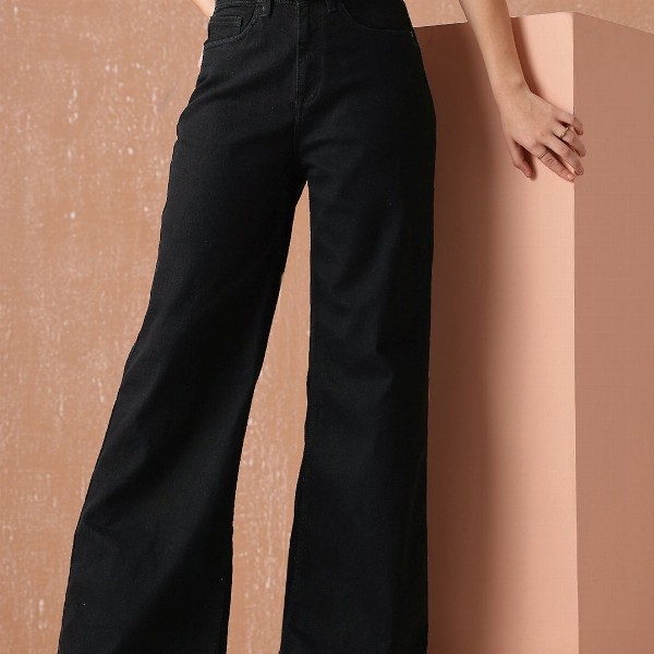 all about you Women Wide Leg High-Rise Stretchable Jeans
