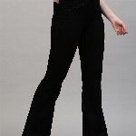 TARAMA Women Black Flared High-Rise Stretchable Jeans