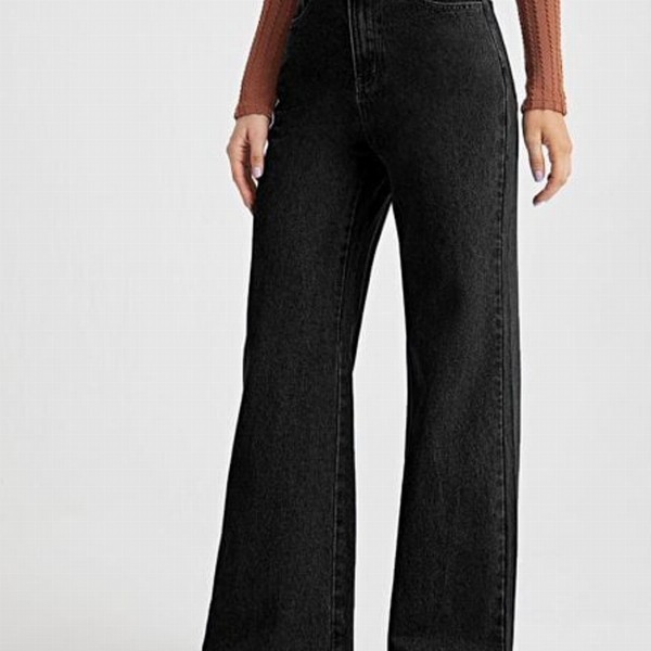 Off Duty India Women Comfort Wide Leg High Rise Cotton Jeans