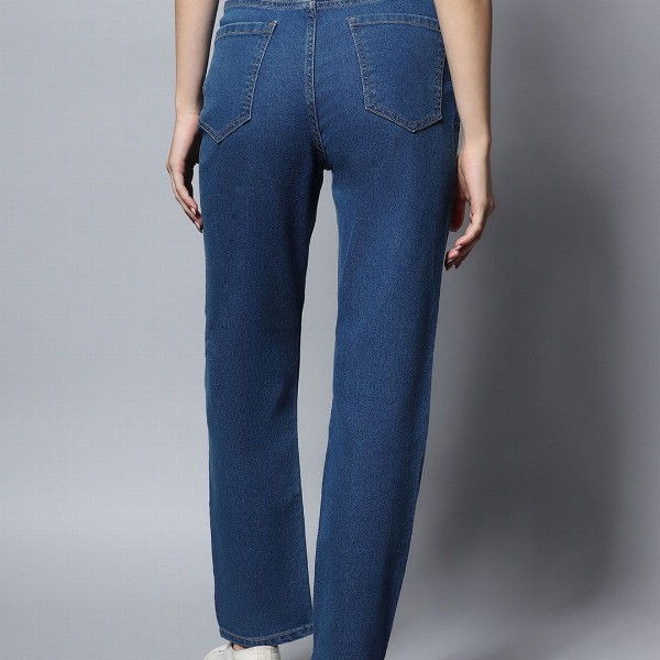 High Star Stretch Straight Fit Clean Look Jeans