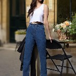 High Star Stretch Straight Fit Clean Look Jeans