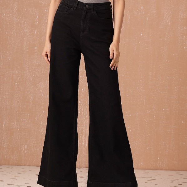 all about you Women Wide Leg High-Rise Stretchable Jeans