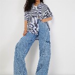 SASSAFRAS Women Wide Leg High-Rise Clean Look Pure Cotton Jeans