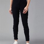 DOLCE CRUDO Women Black Skinny Fit High-Rise Stretchable Jeans