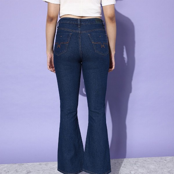 The Roadster Lifestyle Co. Women Navy Blue Bootcut Mid-Rise Stretchable Jeans