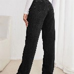 Off Duty India Women Comfort Straight Fit Cotton High-Rise Jeans