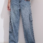 Street By Tokyo Talkies Women Wide Leg Light Fade Stretchable Jeans