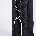 glitchez Women Baggy Wide Leg High-Rise Jeans With Fisheye Studs Tie Up