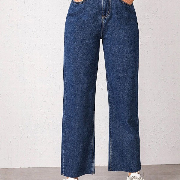 Kotty Women Navy Blue Jean Straight Fit High-Rise Stretchable Jeans