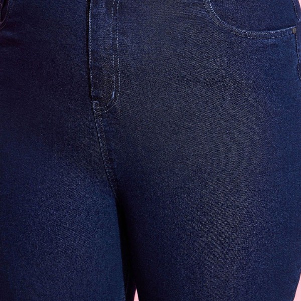 SASSAFRAS Curve Women Plus Size Navy Blue Flared High-Rise Stretchable Jeans