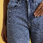 glitchez Women Retro Wide Leg Faded Jeans