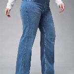 Miss Chase A+ Women Plus Size Wide Leg Light Fade Stretchable Jeans