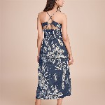 HOUSE OF MIRA Women Floral Printed Cotton Empire Midi Dress