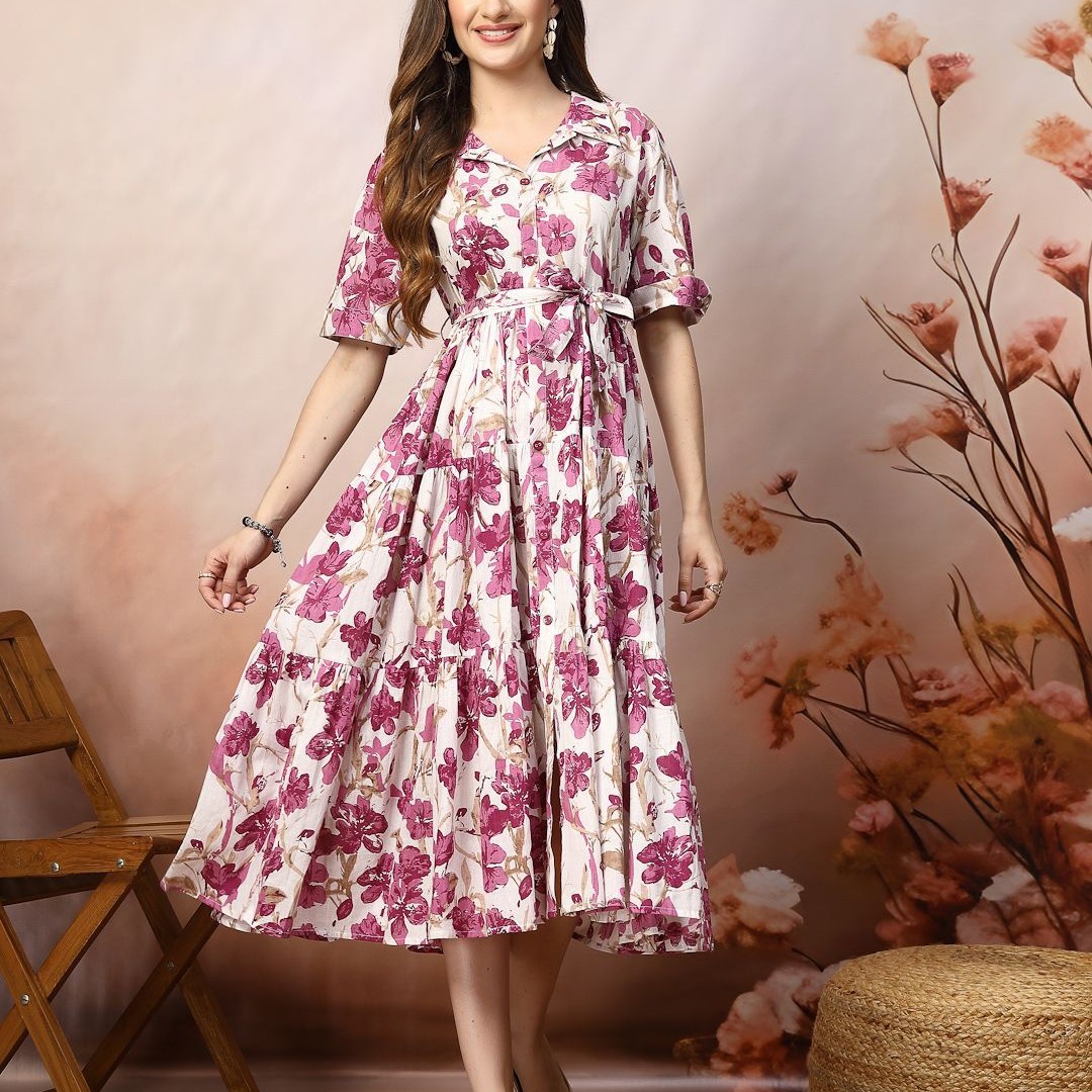 Stylum Floral Print Fit & Flare Maxi Dress