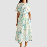 Forever New Floral Printed A-Line Midi Dress