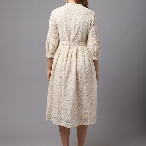 Tulsattva Off White Midi Dress