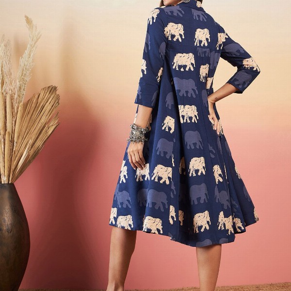 InWeave Conversational Printed Fit & Flare Dress