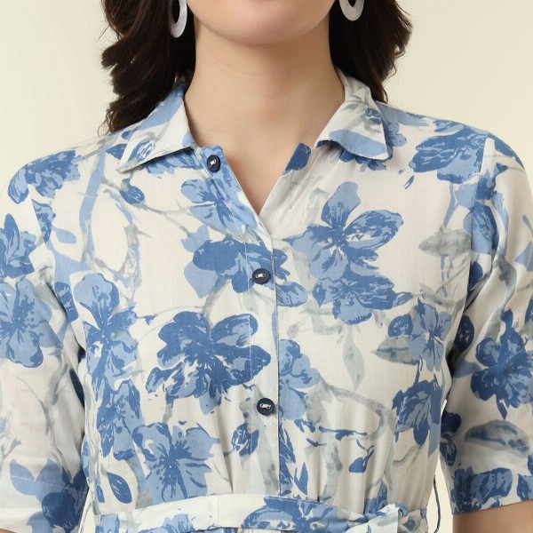 KALINI Floral Printed Fit & Flare Midi Dress