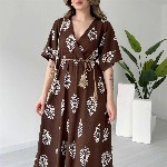 MANOJAVA Women Ethnic Motifs Printed Applique Wrap Midi Dress
