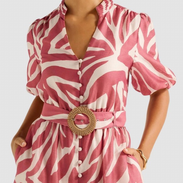 Forever New Women Printed Puff Sleeve Midi Dress