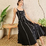 Uptownie Corset Fit Poplin Panelled Midi dress