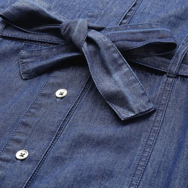 Chemistry Solid Cotton Denim Shirt Dress