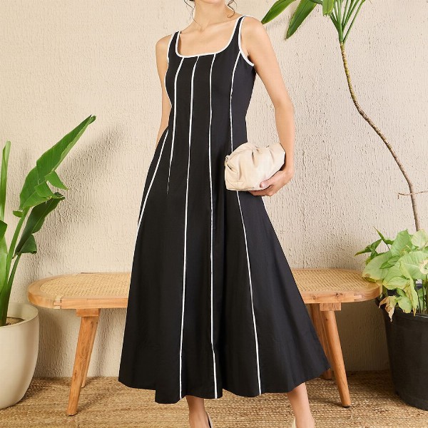 Uptownie Corset Fit Poplin Panelled Midi dress