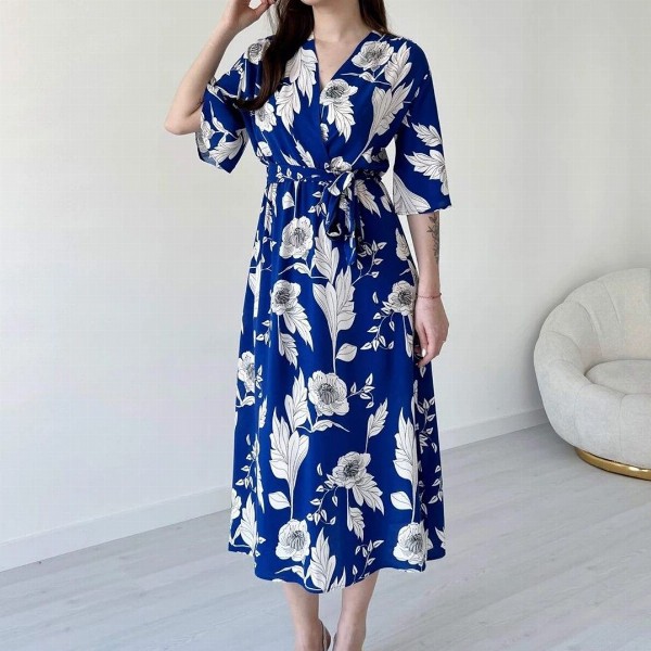 MANOJAVA Women Floral Printed Fit & Flare Midi Dress