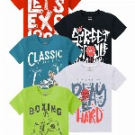 Kiddeo Boys Pack Of 5 Typography Printed Round Neck Cotton T-shirts