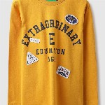 United Colors of Benetton Boys Typography Printed Round Neck Pure Cotton T-shirt