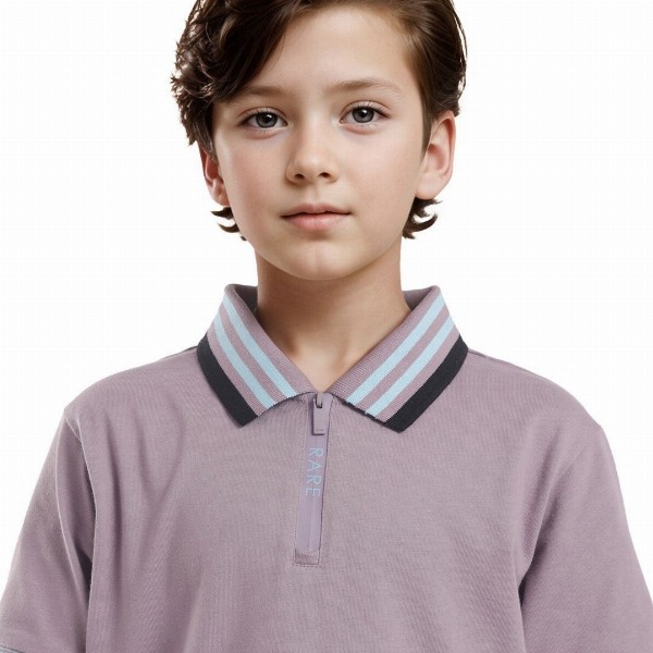 Rare Ones Boys Solid Zipper Polo
