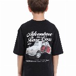 RARE ONES Boys Graphic Printed Round Neck Cotton Oversized T-shirt