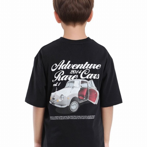 RARE ONES Boys Graphic Printed Round Neck Cotton Oversized T-shirt