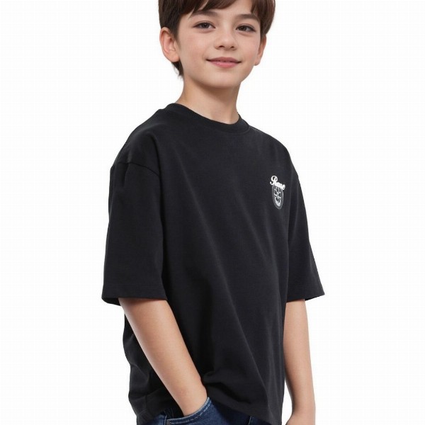 RARE ONES Boys Graphic Printed Round Neck Cotton Oversized T-shirt