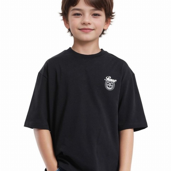 RARE ONES Boys Graphic Printed Round Neck Cotton Oversized T-shirt