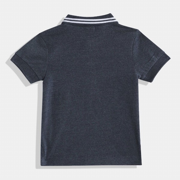 United Colors of Benetton Boys Typography Printed Polo Collar T-shirt