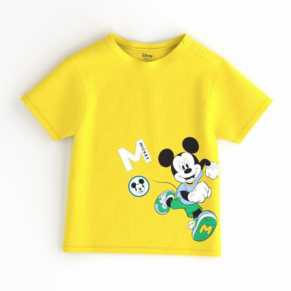 Nauti Nati Disney Boys Pack of 2 Mickey Mouse Printed Antimicrobial Jersey Cotton T-Shirts