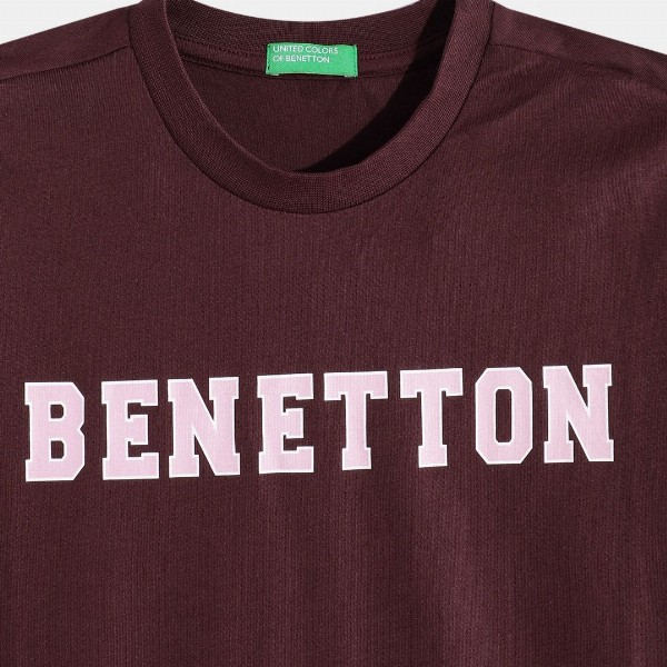 United Colors of Benetton Boys Brand Logo Printed Pure Cotton T-shirt